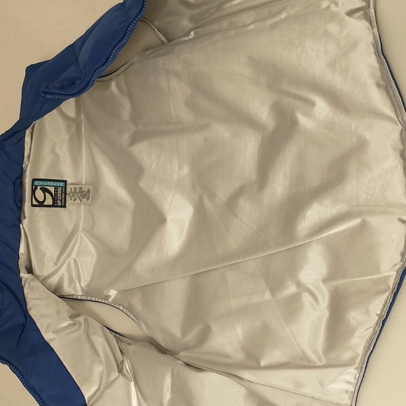 Vintage GAP Insulated Vest Warm Down Fill Side Adjustable Cobalt Blue Silver Int - Picture 5 of 9